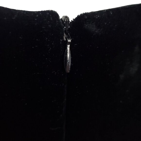 Jones New York Sz 18 Dress Velvet Trim A-line Long Sleeve Knee Length LBD Party - Picture 12 of 12